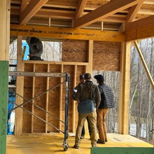 Custom built home under construction in Dorset, Vermont